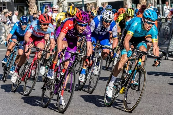 road cycling race action